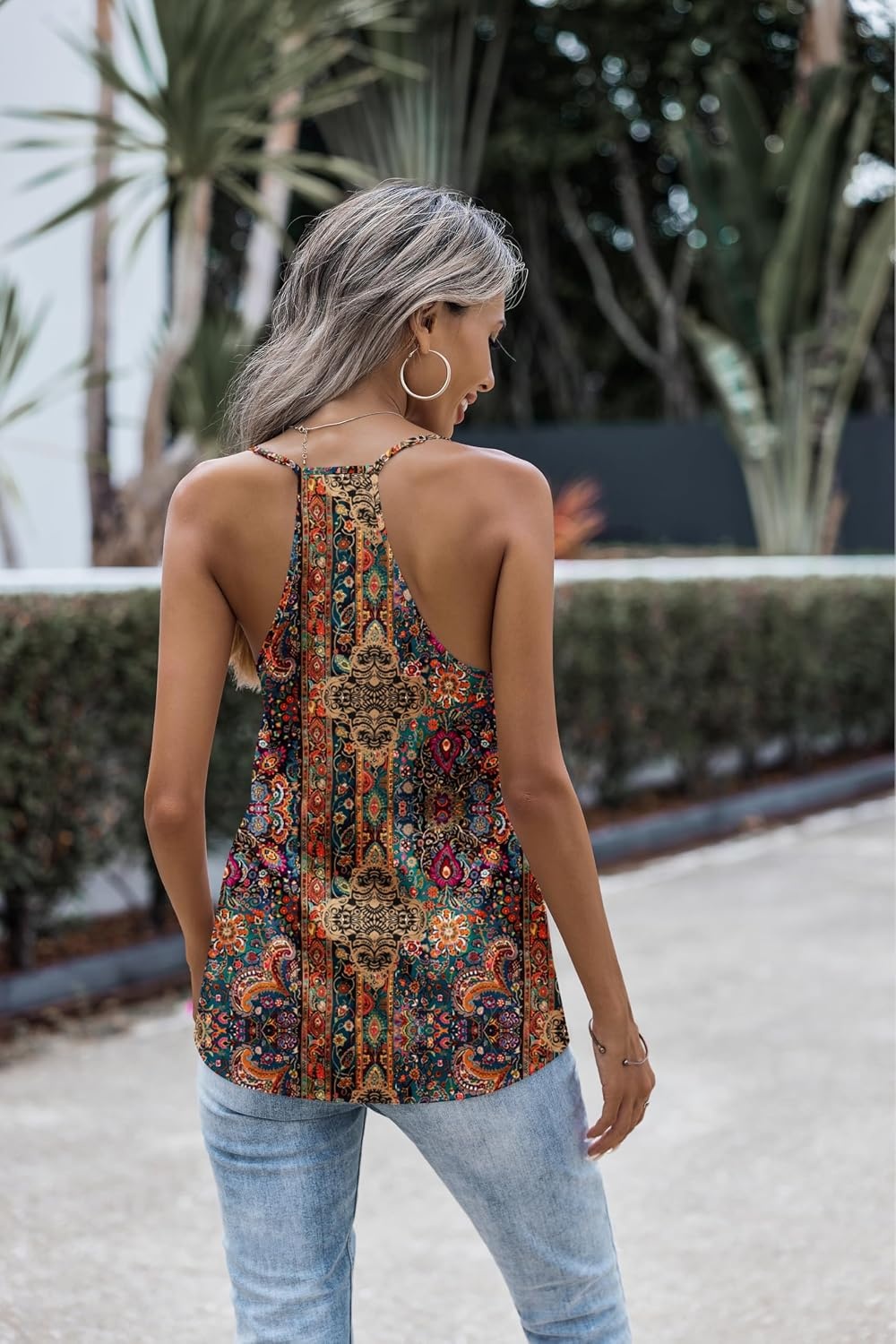 image:imageZeagoo Womens Silk Satin Tank Tops V Neck Sleeveless Blouse Camisole TopMz721