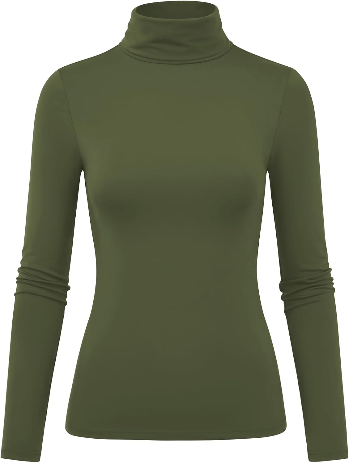 image:imageZeagoo Womens Turtleneck Long Sleeve Tops Lightweight Base Layer TShirtsArmy Green