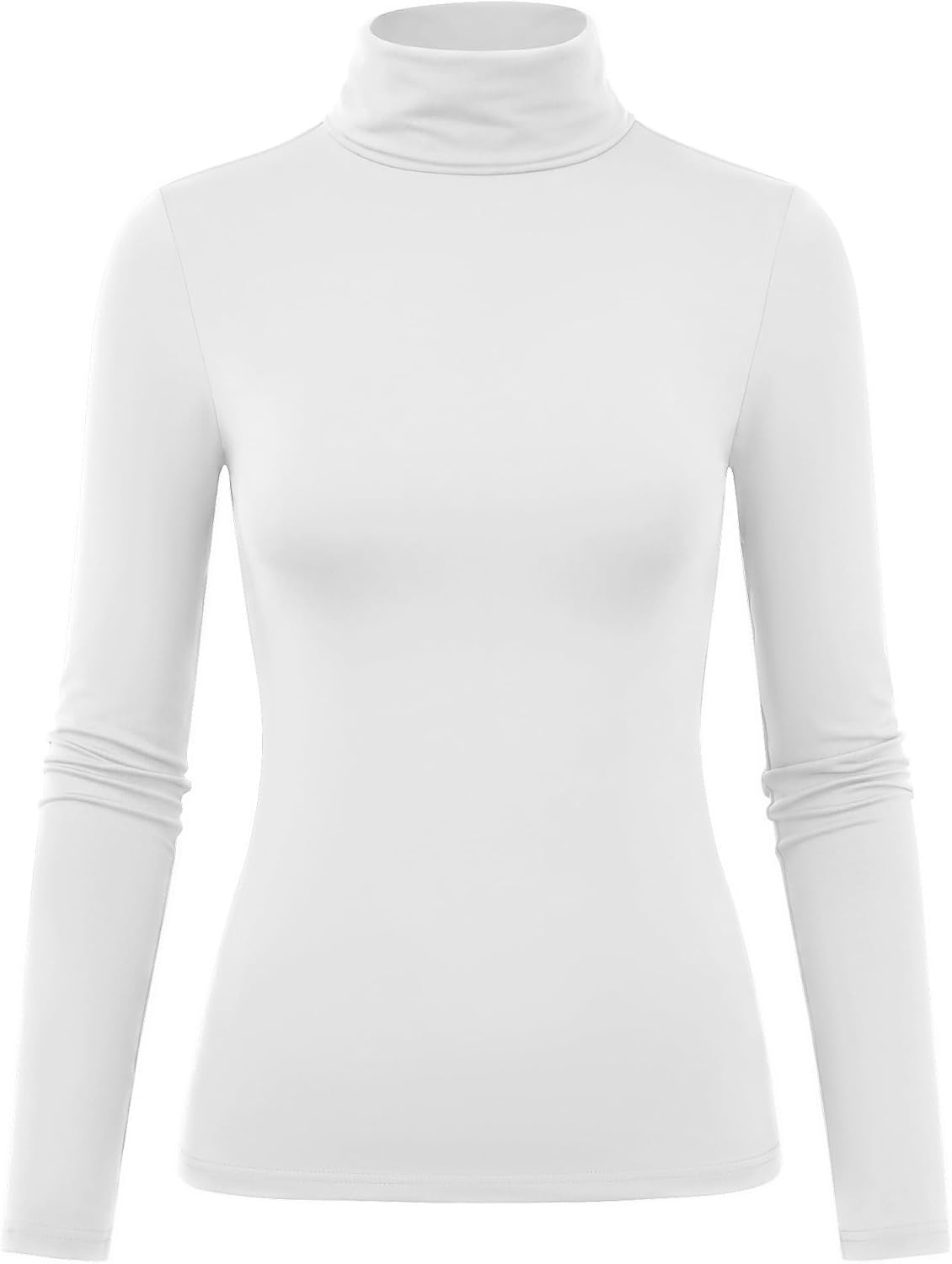 image:imageZeagoo Womens Turtleneck Long Sleeve Tops Lightweight Base Layer TShirtsAwhite