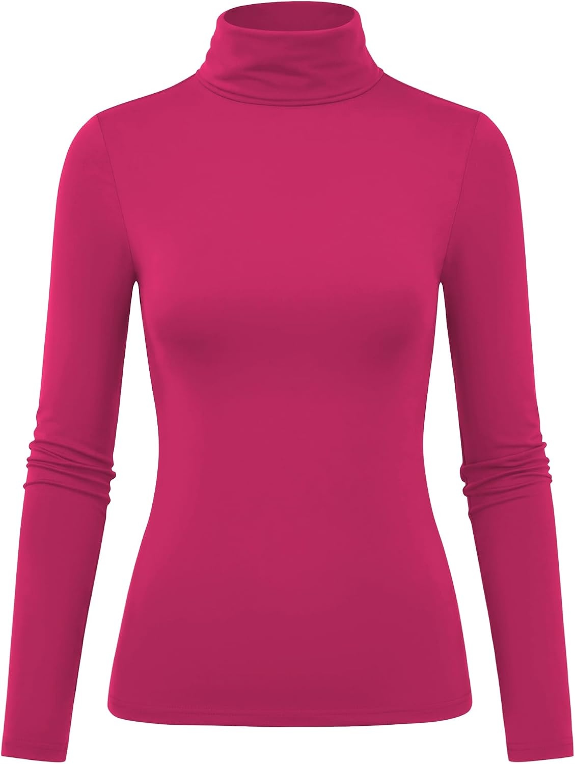 image:imageZeagoo Womens Turtleneck Long Sleeve Tops Lightweight Base Layer TShirtsHot Pink