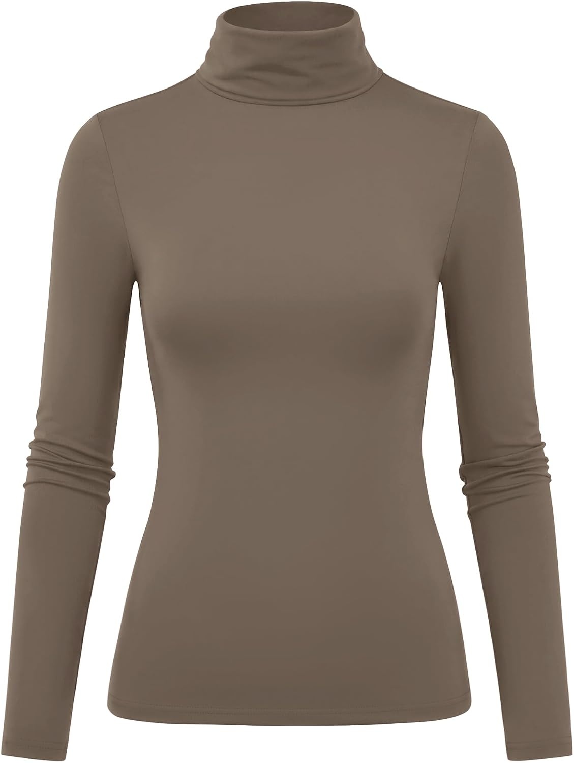 image:imageZeagoo Womens Turtleneck Long Sleeve Tops Lightweight Base Layer TShirtsTaupe