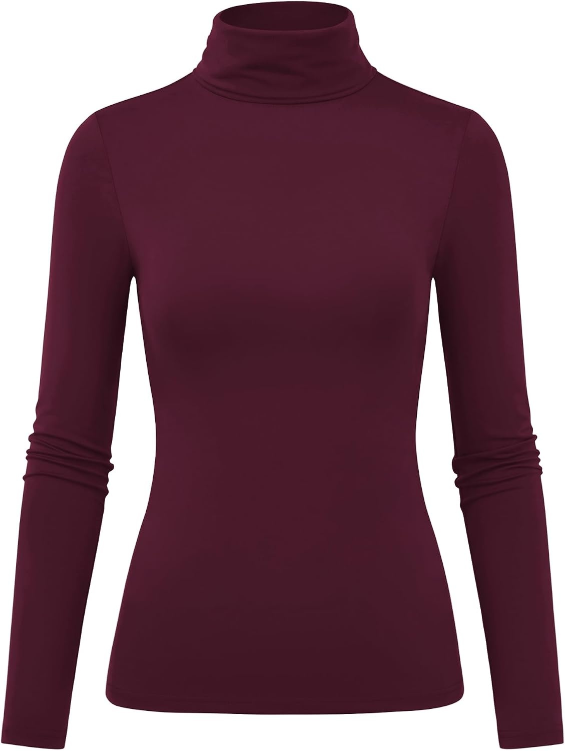 image:imageZeagoo Womens Turtleneck Long Sleeve Tops Lightweight Base Layer TShirtsWine Red