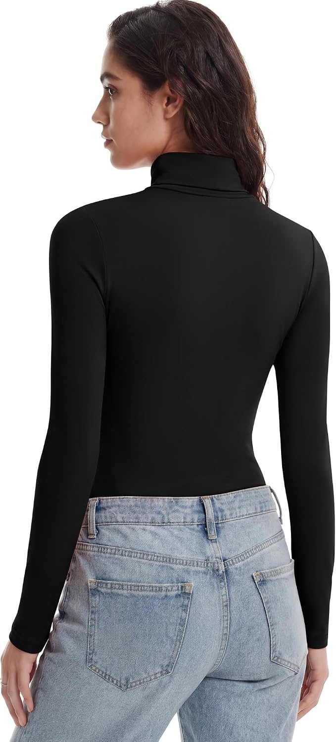 image:imageZeagoo Womens Turtleneck Long Sleeve Tops Lightweight Base Layer TShirtsZblackDark BlueWine Red