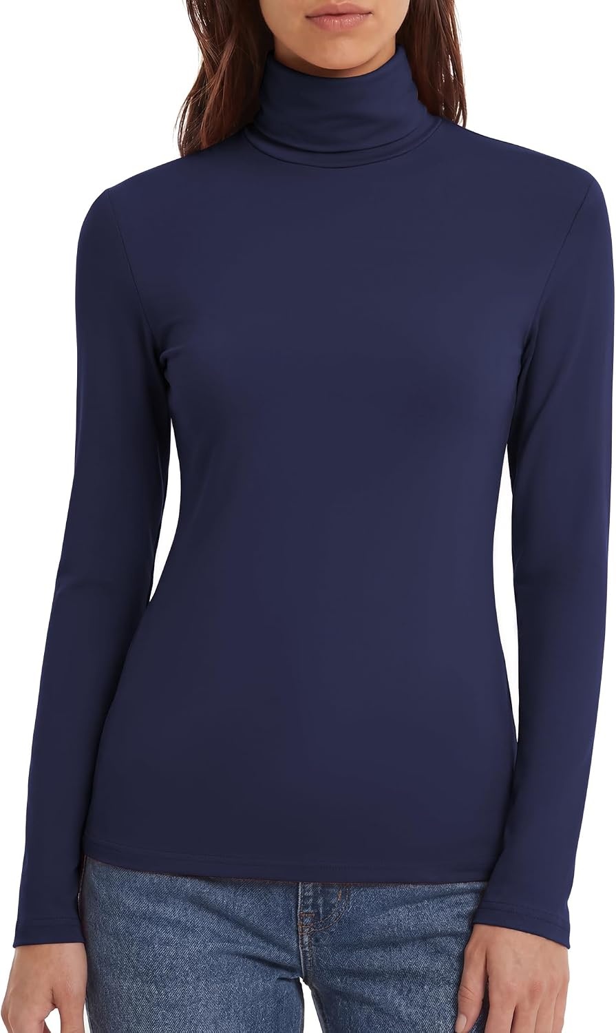image:imageZeagoo Womens Turtleneck Long Sleeve Tops Lightweight Base Layer TShirtsZblackDark BlueWine Red
