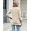 Zeagoo 3/4 Length Sleeve Womens Tops Casual V Neck Shirts Soft Basic Tees(Beige Christmas Tree)