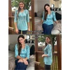 Zeagoo 3/4 Length Sleeve Womens Tops Casual V Neck Shirts Soft Basic Tees(Green-fp18)