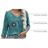 Zeagoo 3/4 Length Sleeve Womens Tops Casual V Neck Shirts Soft Basic Tees(Mz858)