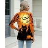 Zeagoo 3/4 Length Sleeve Womens Tops Casual V Neck Shirts Soft Basic Tees(Orange Pumpkin & Black Cat)