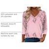 Zeagoo 3/4 Length Sleeve Womens Tops Casual V Neck Shirts Soft Basic Tees(Pink Floral)