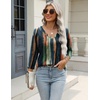 Zeagoo 3/4 Length Sleeve Womens Tops Casual V Neck Shirts Soft Basic Tees(Stripes)