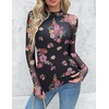 Zeagoo Long Sleeve Shirts for Women Sheer Mesh Top Mock Neck Fitted Blouses(Bf298)