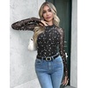 Zeagoo Long Sleeve Shirts for Women Sheer Mesh Top Mock Neck Fitted Blouses(Kt246)