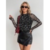 Zeagoo Long Sleeve Shirts for Women Sheer Mesh Top Mock Neck Fitted Blouses(Kt246)