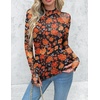 Zeagoo Long Sleeve Shirts for Women Sheer Mesh Top Mock Neck Fitted Blouses(Wf75)