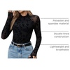 Zeagoo Long Sleeve Shirts for Women Sheer Mesh Top Mock Neck Fitted Blouses(Zw781)