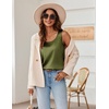 Zeagoo Silk Satin Tank Tops for Women Scoop Neck Sleeveless Camisole Tops(Army Green)