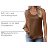 Zeagoo Silk Satin Tank Tops for Women Scoop Neck Sleeveless Camisole Tops(Brown)