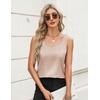 Zeagoo Silk Satin Tank Tops for Women Scoop Neck Sleeveless Camisole Tops(Champagne)