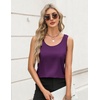 Zeagoo Silk Satin Tank Tops for Women Scoop Neck Sleeveless Camisole Tops(Deep Purple)
