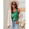 Zeagoo Silk Satin Tank Tops for Women Scoop Neck Sleeveless Camisole Tops(Green)