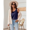 Zeagoo Silk Satin Tank Tops for Women Scoop Neck Sleeveless Camisole Tops(Navy Blue)