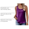 Zeagoo Silk Satin Tank Tops for Women Scoop Neck Sleeveless Camisole Tops(Purple)