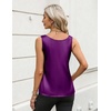 Zeagoo Silk Satin Tank Tops for Women Scoop Neck Sleeveless Camisole Tops(Purple)