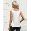 Zeagoo Silk Satin Tank Tops for Women Scoop Neck Sleeveless Camisole Tops(White)