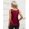 Zeagoo Silk Satin Tank Tops for Women Scoop Neck Sleeveless Camisole Tops(Wine Red)