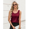 Zeagoo Silk Satin Tank Tops for Women Scoop Neck Sleeveless Camisole Tops(Wine Red)