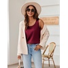 Zeagoo Silk Satin Tank Tops for Women Scoop Neck Sleeveless Camisole Tops(Wine Red)