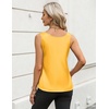 Zeagoo Silk Satin Tank Tops for Women Scoop Neck Sleeveless Camisole Tops(Yellow)
