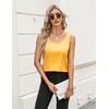 Zeagoo Silk Satin Tank Tops for Women Scoop Neck Sleeveless Camisole Tops(Yellow)