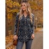 Zeagoo Women Blouses Long Sleeve Top Boho Henley Vneck Pleated Fall Tunic(Mz869)