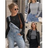 Zeagoo Women Long Sleeve Shirts Ribbed Slim Fit Tops Crewneck Basic Tee(Black+grey+charcoal Grey)