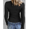 Zeagoo Women Long Sleeve Shirts Ribbed Slim Fit Tops Crewneck Basic Tee(Black+white+army Green)