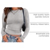 Zeagoo Women Long Sleeve Shirts Ribbed Slim Fit Tops Crewneck Basic Tee(Black+white+grey)