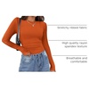 Zeagoo Women Long Sleeve Shirts Ribbed Slim Fit Tops Crewneck Basic Tee(Orange)