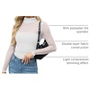 Zeagoo Women’s Mesh Long Sleeve Tops Mock Neck Ruched Sheer Blouse S-2XL(White)