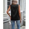 Zeagoo Womens Satin Tank Top Pleated Sleeveless Blouse Dressy Casual Tops(A-black)