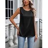 Zeagoo Womens Satin Tank Top Pleated Sleeveless Blouse Dressy Casual Tops(A-black)