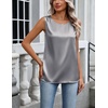 Zeagoo Womens Satin Tank Top Pleated Sleeveless Blouse Dressy Casual Tops(Gray)