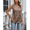 Zeagoo Womens Satin Tank Top Pleated Sleeveless Blouse Dressy Casual Tops(Leopard Print)