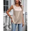 Zeagoo Womens Satin Tank Top Pleated Sleeveless Blouse Dressy Casual Tops(Light Champagne)