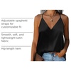 Zeagoo Womens Silk Satin Tank Tops V Neck Sleeveless Blouse Camisole Top(Black)