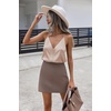 Zeagoo Womens Silk Satin Tank Tops V Neck Sleeveless Blouse Camisole Top(Champagne)