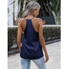 Zeagoo Womens Silk Satin Tank Tops V Neck Sleeveless Blouse Camisole Top(Navy Blue)