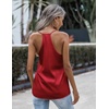 Zeagoo Womens Silk Satin Tank Tops V Neck Sleeveless Blouse Camisole Top(Red)