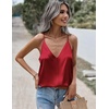 Zeagoo Womens Silk Satin Tank Tops V Neck Sleeveless Blouse Camisole Top(Red)