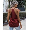 Zeagoo Womens Silk Satin Tank Tops V Neck Sleeveless Blouse Camisole Top(Wine Red)